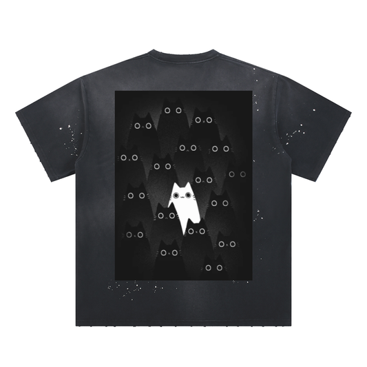Hand-Frayed Sunfade Paint Splatter T-Shirt