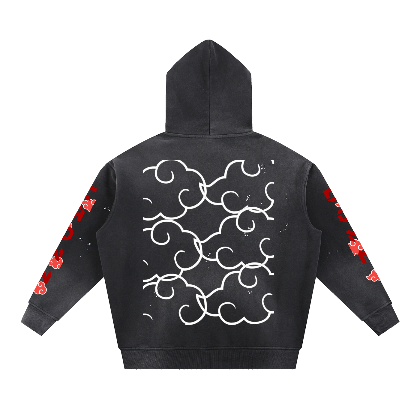 Vintage Washed Frayed Fleece Hoodie