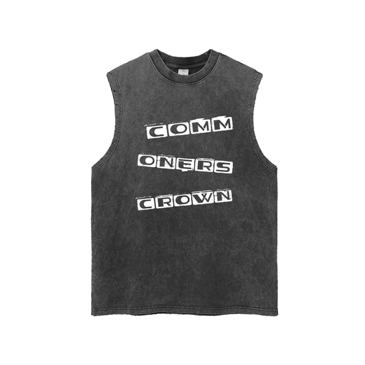 Snow Washed Frayed Hem Tank Top