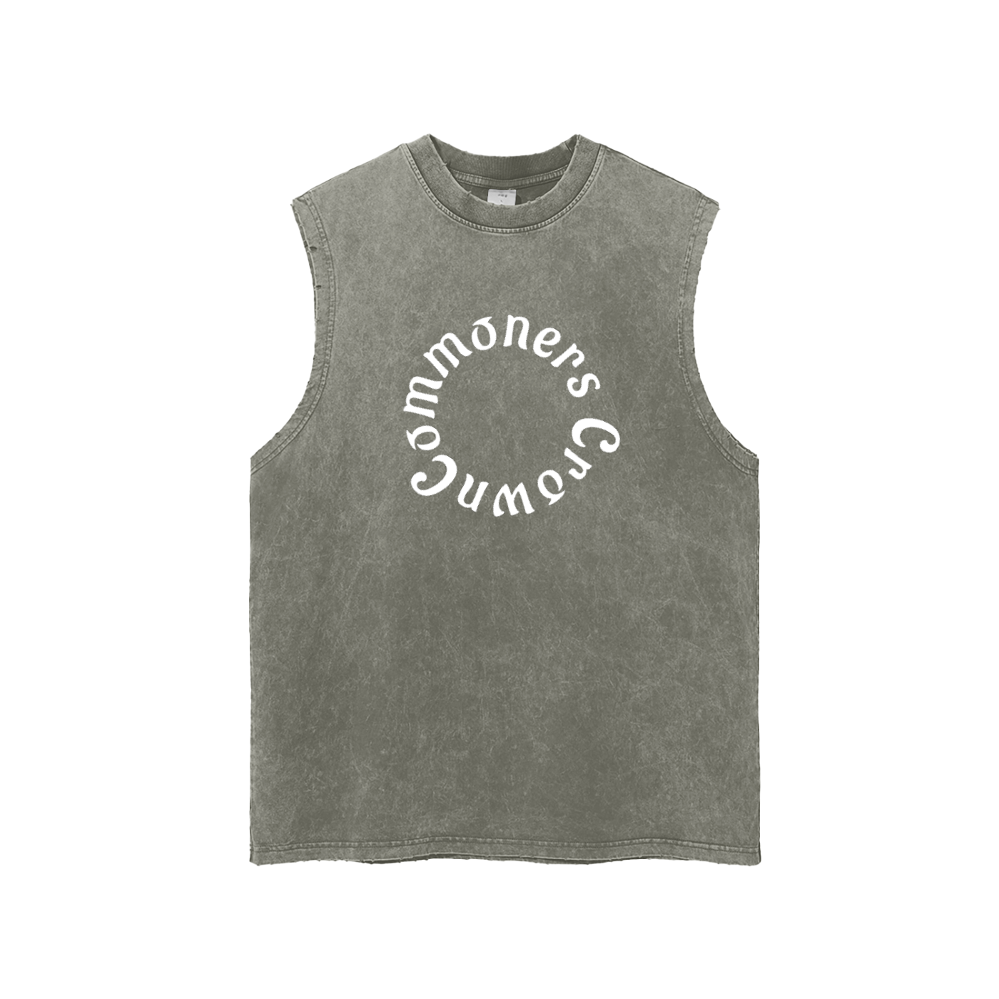 Snow Washed Frayed Hem Tank Top